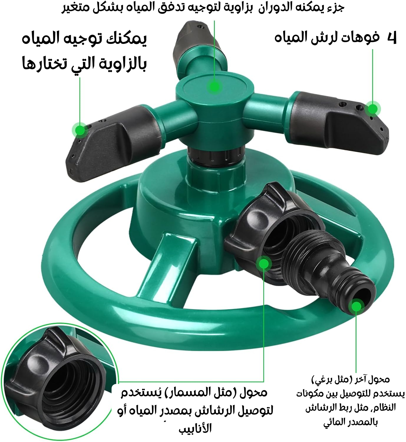 يمكنك توجيه المياه بالزاوية التي تختارها.